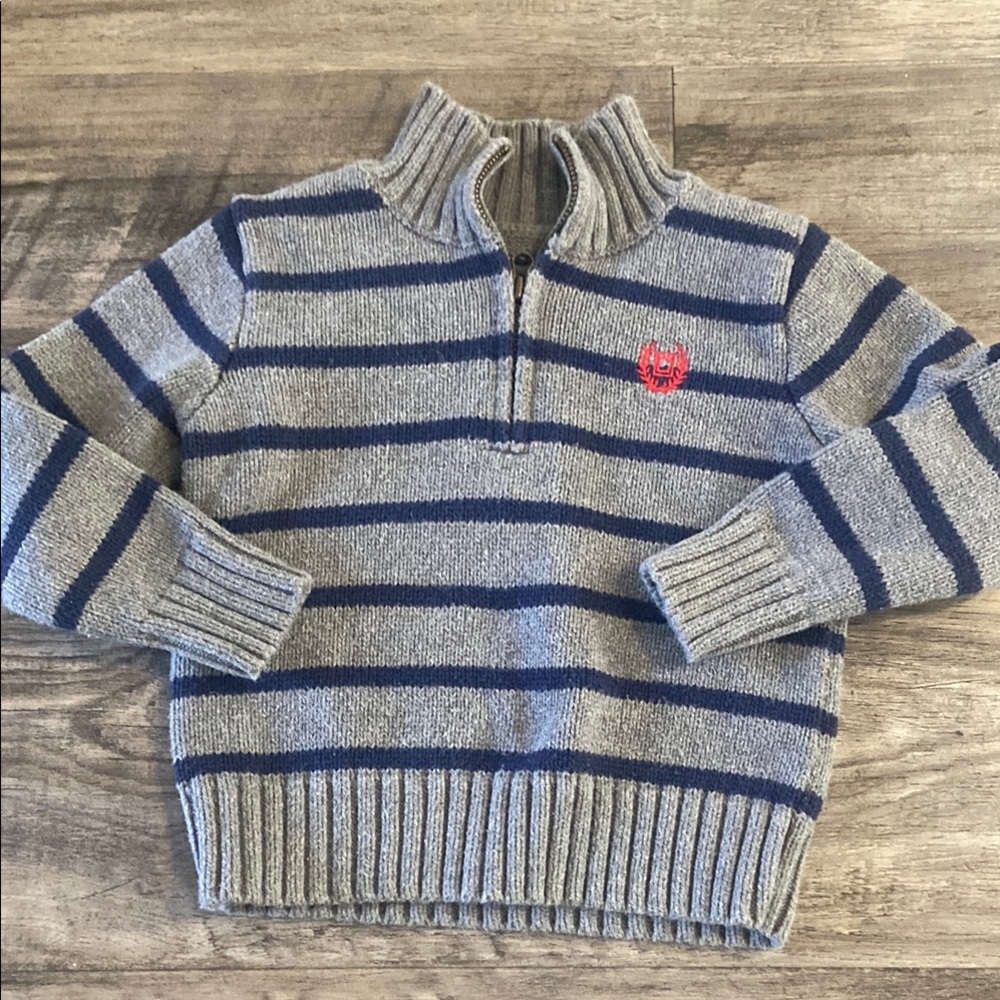 Children's Striped Sweater - Gray and Blue